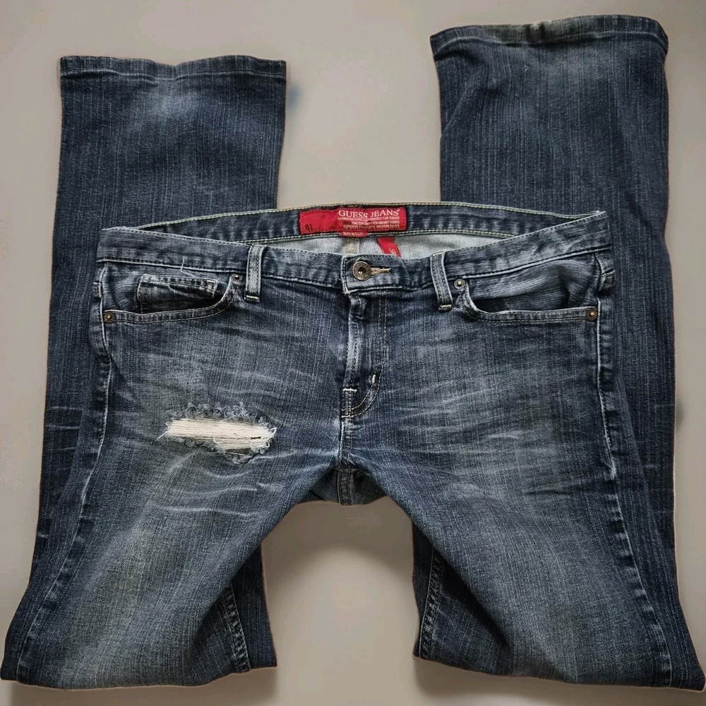 2000s Y2k Guess Jeans Low Rise Women's Size 32 Bootcut Stretch Denim Jeans Me